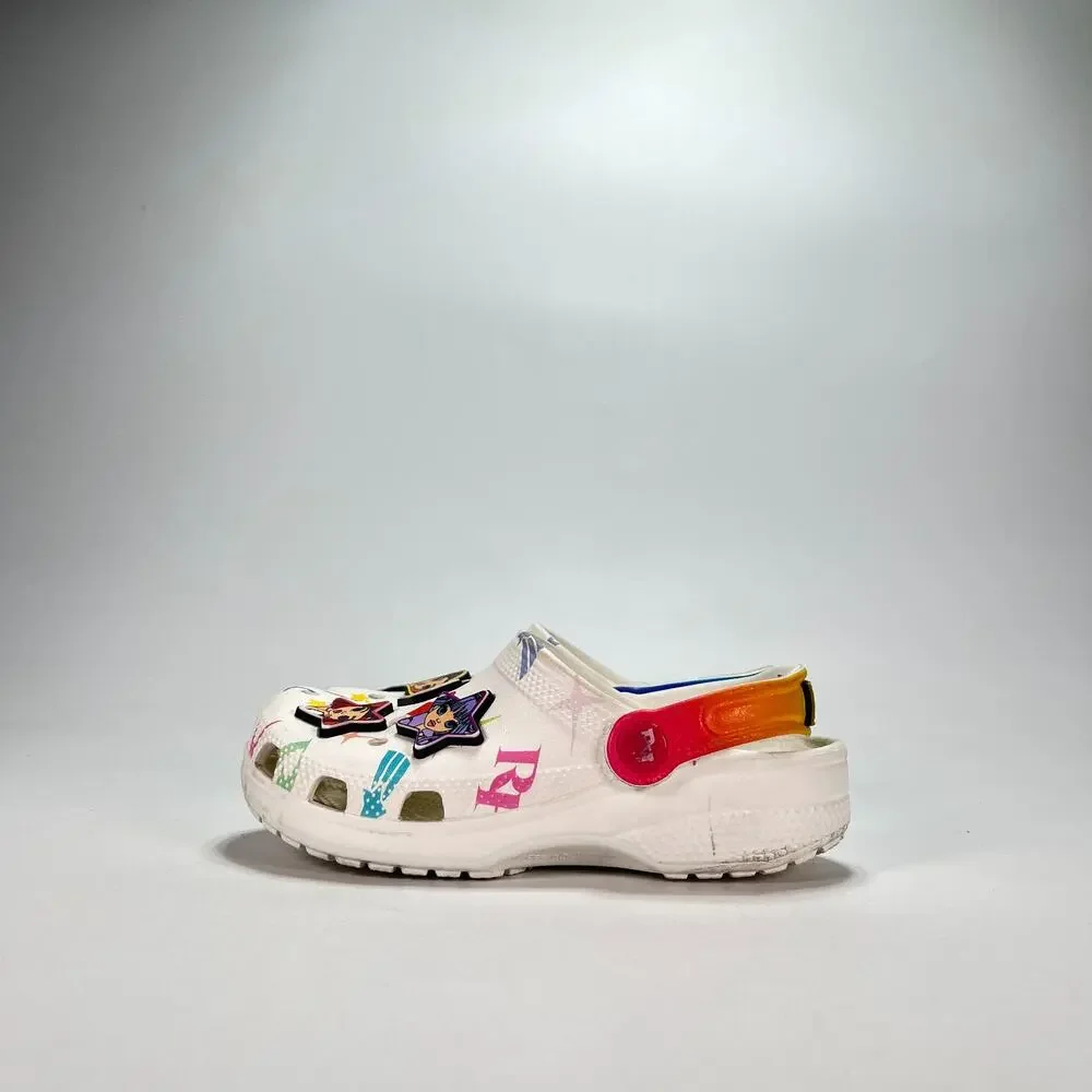 Crocs Classic Rainbow High Clogs White Fashion Dolls Shoes 208117 Youth Size 1